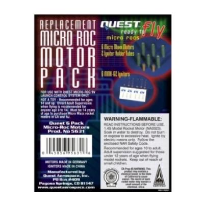 Quest Micro Maxx Model Rocket Engines with MMX-G2 Igniters (6 Pack) –  Belleville Wholesale Hobby