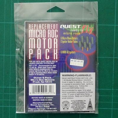 Quest Micro Maxx Model Rocket Engines with MMX-G2 Igniters (6 Pack) –  Belleville Wholesale Hobby